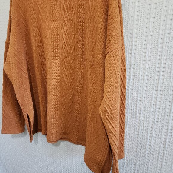 Hailey & Co Women's Plus Size Orange Cable Knit Light Sweater Size 2X - Picture 8 of 13
